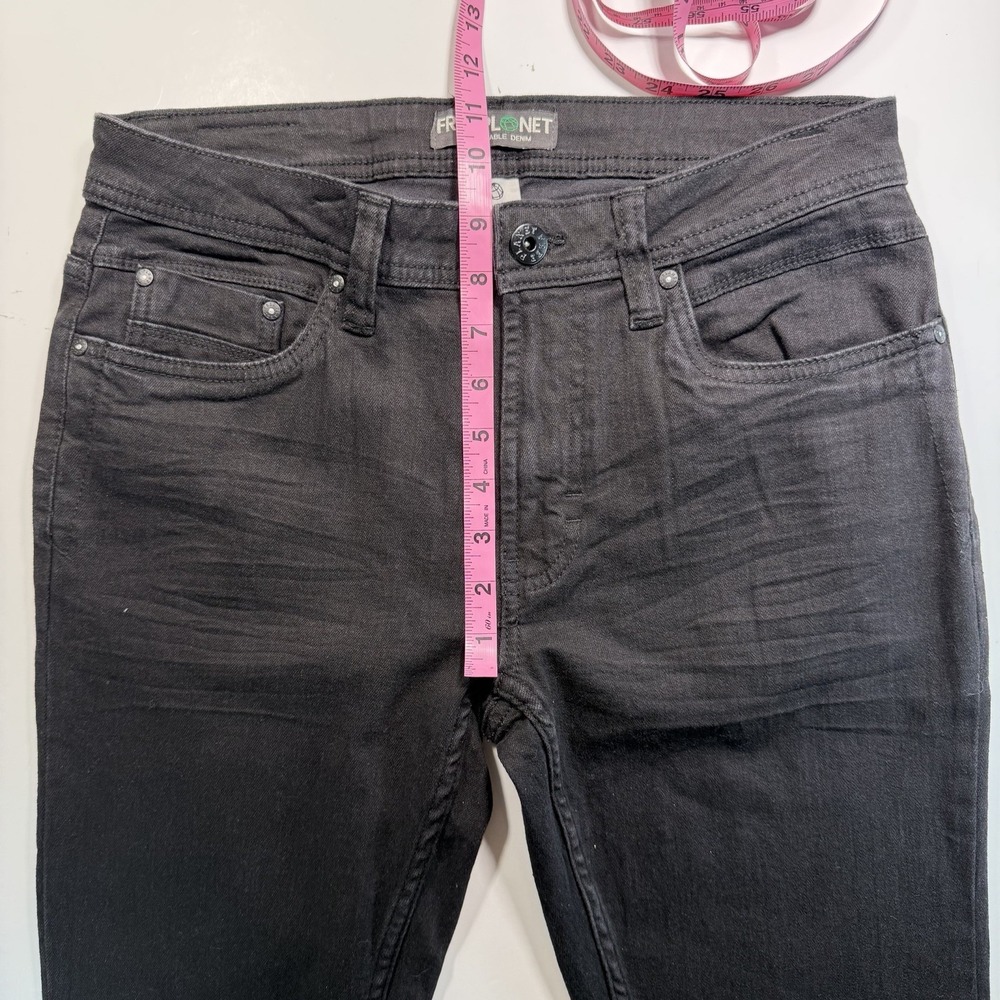 Free Planet Mens Size 30x32 Slim Fit Stretch Black Jeans Sustainable Denim - Picture 5 of 8